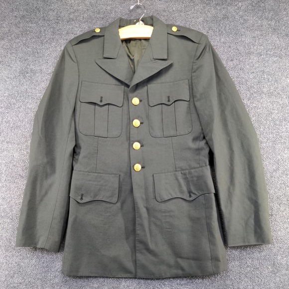 U.S. Army Serge Green Military Dress Uniform Coat Green Size 36 Poly Wool Blend - Picture 8 of 13